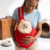 Lady Fify Kedi ve Köpek Için Crossbody (Pet Sling) Taşıma / Seyahat (Ana Kucağı) Çantası - Kırmızı