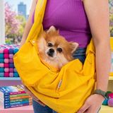Lady Fify Kedi ve Köpek Için Crossbody (Pet Sling) Taşıma / Seyahat (Ana Kucağı) Çantası - Sarı