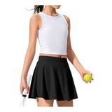 LADY HAZAL Siyah Yüksek Bel Kız Çocuk Tenis Etek Darkalıp İçi Taytlı Cepli Lady Çocuk Spor Etek