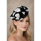 lady lina design Black White Wave Nikah Vualet Şapka Gelin Saç Aksesuarı