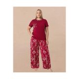 Lady Lingerie Kısa Kollu Battal Beden Kadın Pijama Takımı
