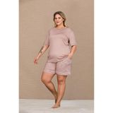 Lady Lingerie Kısa Kollu Şortlu Büyük Beden Kadın Pijama Takımı