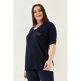 Lady Majestic Büyük Beden Bluz - 46 - Siyah