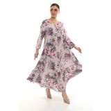 Lady Majestic Keten Büyük Beden Kırışmaz Kumaş Kadın Elbise