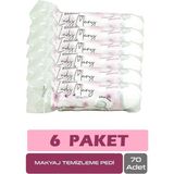 Lady Mary Makyaj Temizleme Pedi Dikişli Kenar 6 Paket 420 Yaprak Hassas Ciltler İçin Uygun