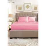 Lady Moda Battal Boy Pamuklu Penye Lastikli Çarşaf | Pembe - 180x200