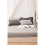 Lady Moda Çift Kişilik %100 Pamuklu Penye Lastikli Çarşaf | Gri - 160 x 200 cm