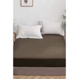 Lady Moda Çift Kişilik %100 Pamuklu Penye Lastikli Çarşaf | Kahve - 160 x 200 cm - Kahverengi