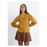 LADYA COLLECTION Hardal Rengi Fırfır Detaylı Vintage Roselle Gömlek
