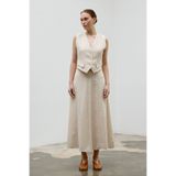 LADYA COLLECTION Krem Keten Etek Yelek Siena Takım