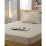 Ladybella Lastikli Yatak Çarşafı Lastikli Penye Çarşaf + 1 Adet Yastık Kılıfı Tek Kişilik One Size - Bej - 100x200