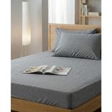 Ladybella Lastikli Yatak Çarşafı Lastikli Penye Çarşaf + 2 Yastık Kılıfı - Gri - 180x200