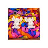 Ladybugstoys Sevgiliye Hediyelik Oyuncak İkili Kalpli Biblo Boyama Seti / 4 Renk Boya + 1 Fırça / 3D Baskı 6.5 cm