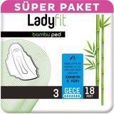 Ladyfit Bambu Ped Süper Gece 18 Adet Paraben ve Kimyasal İçermeyen Konforlu Ped
