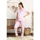 LadyMina Pijama Hamile Lohusa Penbe Çizgili %100 Kotonpijama Takımı