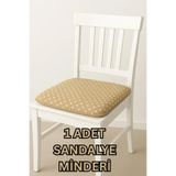 LADYNİL 1 Adet Bağcıklı Sandalye Minderi Puantiyeli | 40x40cm | Kare Alt Bahçe Balkon Mutfak
