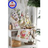 LadyNil 40x60 cm %100 Pamuk 8'li Set Mutfak Havlusu