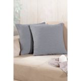LADYNİL Bohem 2'li Kırlent Kılıfı Dekoratif Yastık Kılıfı 45x45 Fermuarlı Gri