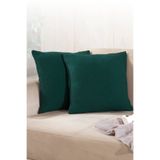 LADYNİL Bohem 2'li Kırlent Kılıfı Dekoratif Yastık Kılıfı 45x45 Fermuarlı Yeşil
