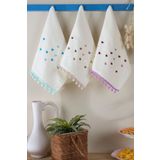 LADYNİL Mutfak Ve Banyo Havlusu 30x50 %100 Pamuk 3 Lü Set