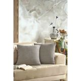 LADYNİL Naturel 2'li Kırlent Kılıfı 45x45 Antrasit Fermuarlı