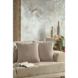 LADYNİL Naturel 2'li Kırlent Kılıfı 45x45 Bej Fermuarlı