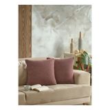LADYNİL Naturel 2'li Kırlent Kılıfı 45x45 BORDO Fermuarlı