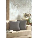 LADYNİL Naturel 2'li Kırlent Kılıfı 45x45 Siyah Fermuarlı