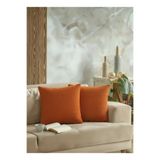 LADYNİL Naturel 2'li Kırlent Kılıfı 45x45 TURUNCU Fermuarlı