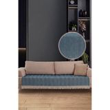 LADYNİL Oturma Yerini Kapatan Saçaklı Koltuk Örtüsü %100 Pamuk 115x200cm Petrol Mavisi