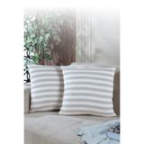 LADYNİL Summer 2'li Kırlent Kılıfı Dekoratif Yastık Kılıfı 45x45 Fermuarlı Gri