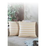 LADYNİL Summer 2'li Kırlent Kılıfı Dekoratif Yastık Kılıfı 45x45 Fermuarlı Sarı