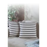 LADYNİL Summer 2'li Kırlent Kılıfı Dekoratif Yastık Kılıfı 45x45 Fermuarlı Siyah