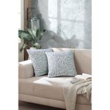LADYNİL Zebra 2'li Kırlent Kılıfı 45x45 Fermuarlı Yeşil