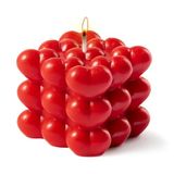 Laffact Kalp Şekli Mum Berry Kokusu, Sevgililer Günü Aşk Kırmızı Kabarcık Mum Organik Soya Balmumu Küp Şeklinde Sevgililer Günü Hediyesi, Romantik Ev Yemeği Estetik Dekor Aşkınız için Hediye