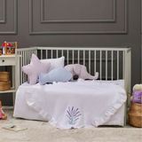 Lafiny - Lavander Bebek Battaniye Nakışlı Müslin Kumaş Pamuk 85CM x 85CM