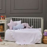 Lafiny - Queen Bebek Battaniye Nakışlı Müslin Kumaş Pamuk 85CM x 85CM