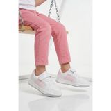 Lafonten Beyaz Pembe Cırtlı Hafif Esnek Kız Çocuk Spor Ayakkabı 752 F - Beyaz - Pembe
