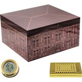Lafuli Kahverengi Büyük Tek Katlı Desenli Humidor Puro Kutusu rd09