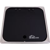 Lager Musluklu Cam Kapaklı Evye Lavabo - Switch'li Katlanır Musluk Karavan Tekne Tiny House Paslanmaz Çelik Gömme Evye 355X325 mm