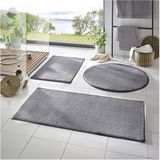 Lagom Life 3'lü Banyo Halısı Peluş Post Halı Klozet Takımı 50 x 70--50 x 50---50 x 50(YUVARLAK) - Gri