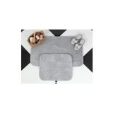 Lagom Life Açık Gri Banyo Paspas Takımı Ikili Peluş Halı Kaymaz Taban 50x90 Cm + 50x60 Cm