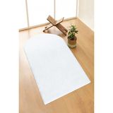 Lagom Life Seccade Peluş Namazlık Overloklu - Beyaz - 70 x 120 cm
