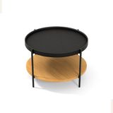 Lagoma Harmonia Yuvarlak Orta Sehpa - 60 cm - Meşe Tabla / Siyah Meşe Raf / Siyah Metal Ayak - Meşe / Siyah Meşe / Siyah Ayak - Çap - 60 cm