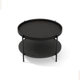 Lagoma Harmonia Yuvarlak Orta Sehpa - 60 cm - Siyah Meşe Tabla / Siyah Meşe Raf / Siyah Metal Ayak - Çap - 60 cm - Siyah Meşe / Siyah Meşe / Siyah Ayak