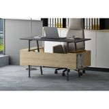 Lagomood Ironi Çalışma Masası Antrasit Meşe - Y: 74 cm D: 60 cm G: 120 cm - Siyah