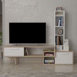 Lagomood Manzara Tv Ünitesi Tv Sehpası Beyaz - Meşe - Beyaz - Meşe