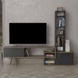 Lagomood Manzara Tv Ünitesi Tv Sehpası Ceviz - Antrasit - Ceviz - Gri