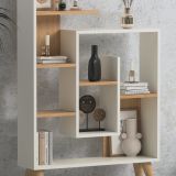Lagomood New Sally Kitaplık Beyaz & Meşe