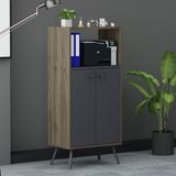 Lagomood Rasha Ofis Dolabı Antrasit Ceviz - Antrasit - Ceviz
